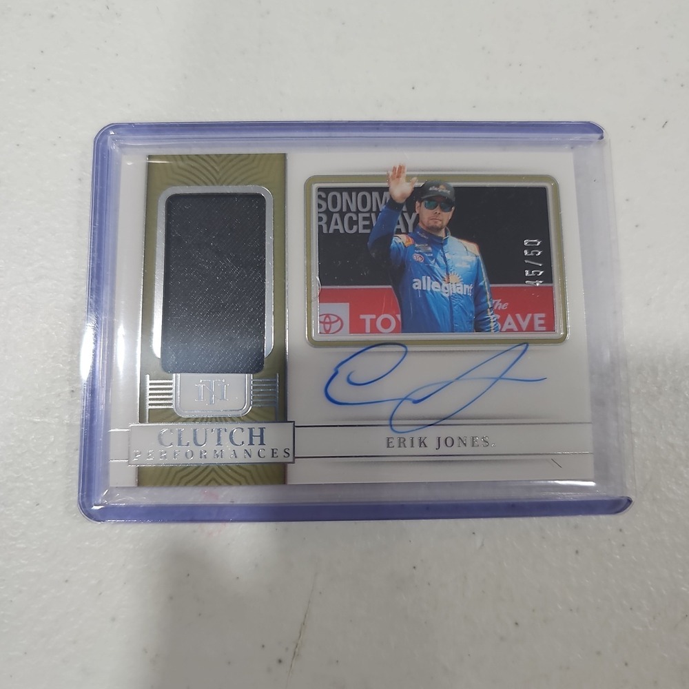 2023 Panini National Treasures Clutch Performances 45/50 Erik Jones Patch Auto
